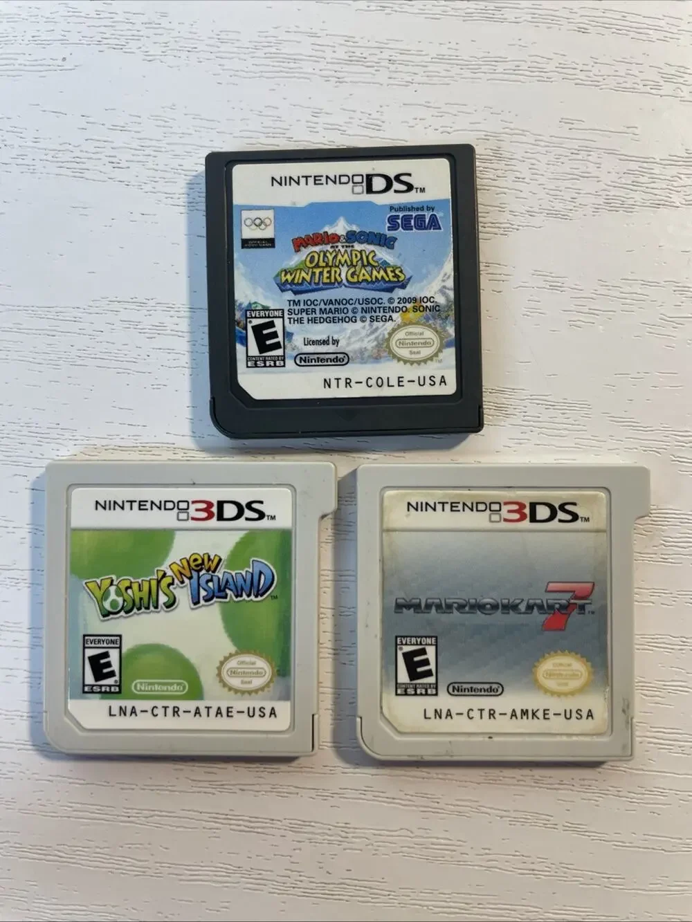 Bundle Lot Nintendo 3DS & DS Game - Mario Kart 7, Yoshis New Island, Olympic
